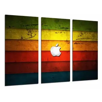 

Apple Logo Wood Colors, photo print on wood, modern picture decorative 26799
