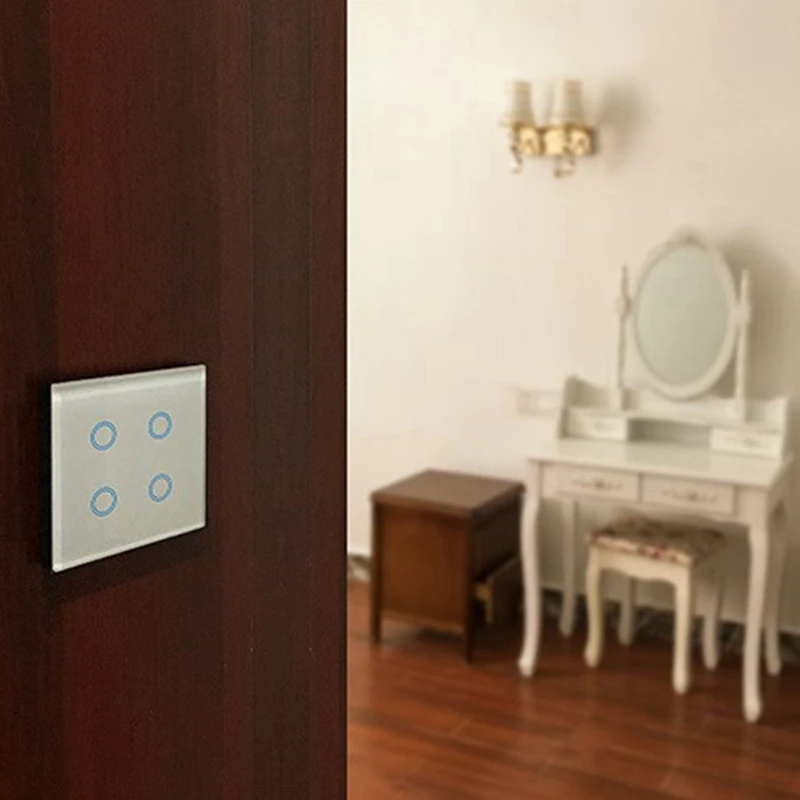 British Standard Wifi Smart Switch 4Gang, Alexa Voice Control Wall Wifi Switch