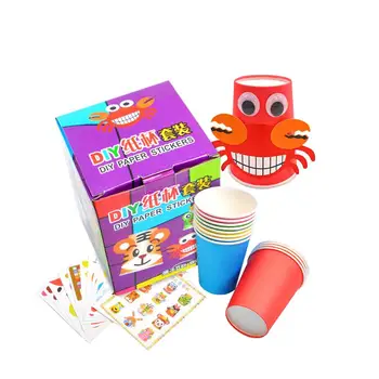 

24Pcs Paper Cup Set Durable Creative Disposable Cup Stickers Paper Cup Set Cup Stickers for Education Kids Children