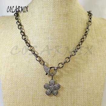 

Fashion Necklace Black gun pave Zircon pendant necklace Black chain necklace wholesale jewelry Chain necklace 5863