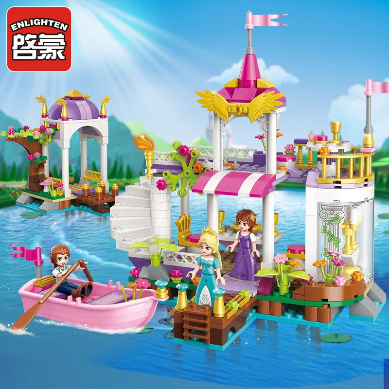 

ENLIGHTEN City Villa Building Blocks 5-8-Year-Old GIRL'S Assembled Toys Princess House Fight Inserted Castle Model 2607-2609