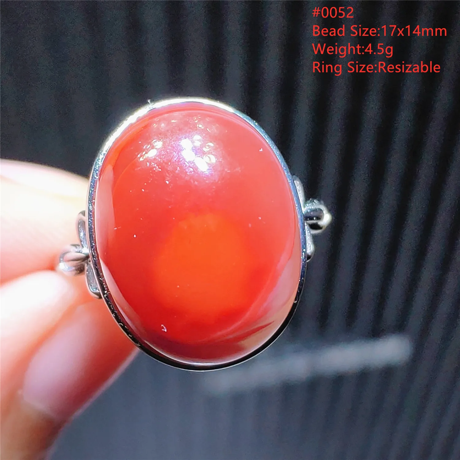 Natural South Red Agate Adjustable Ring Jewelry Oval 925 Sterling