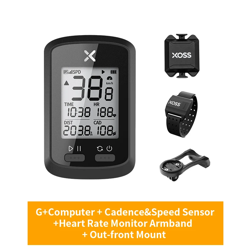 Combo 7 XOSS G+ gps велосипедный компьютер дорожный велосипед Водонепроницаемый IPX7 Bluetooth 4,0 ANT+ цифровой датчик частоты вращения Спидометр с фоновой подсветкой - Цвет: Combo 7