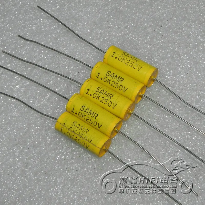 1 Pz/1 Lotto Taiwan Surge Samr 250V1Uf 105K Rame Piede Assiale Condensatore A Film Di Poliestere Metallizzato