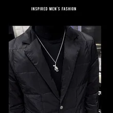 Мужской пуховик, светильник, вес, новая осенняя и зимняя одежда, одноцветная, Молодежный костюм, воротник, красивое Мужское пальто в клетку