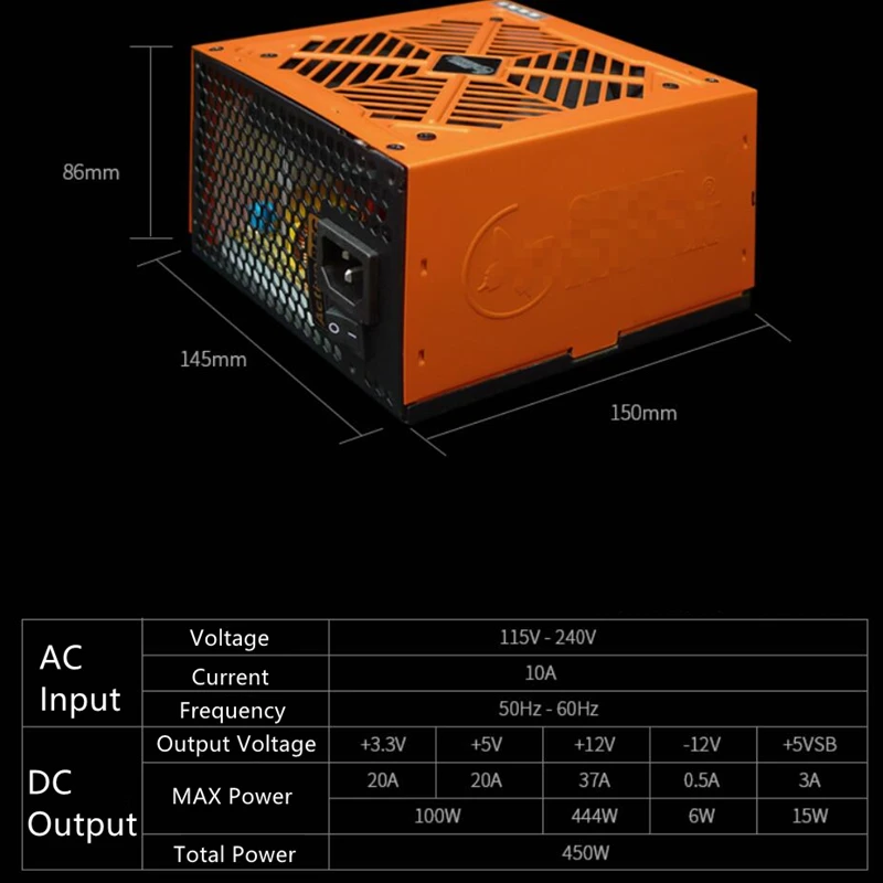 Блок питания для Super Flower Golden Butterfly Battle Page HX450W GTX10500 1060 бесшумный блок питания 450 Вт блок питания SF-450P14XE(HX
