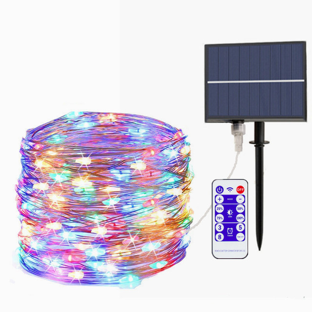Led Light Outdoor 10m 50m Fairy Lights String with Remote Christmas Garland Solar Power Light Garden Decoration Solar Lamp