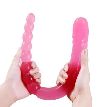 370mm Extra Long Soft Double Head Dildo Toy For Adult Flexible  Jelly Vagina Anal Women Gay Lesbian Ended Dong Penis Artificial 2