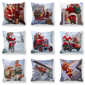 

GZTZMY Christmas Ornaments Merry Christmas Decorations for Home Happy New Year 2021 Color Cushion Cover 45x45cm Navidad Natal