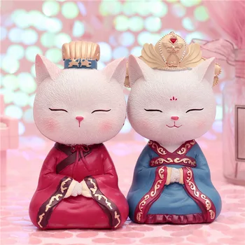

Cute Girl Heart Decoration Cat Piggy Bank White Desktop Small Decoration Cat Shaped Piggy Bank Gift Piggy Bank Coin Storage Box