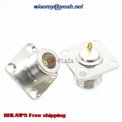 

DHL/EMS 200pcs Connector N female jack 4-holes flange solder cup Panel mount Straight -A3