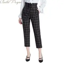 #Special Offers 	Belle Poque Japanese Harajuku Casual Pants Women 2019 Fashion Pencil Pants High Waist Ankle Length office Plaid Pants women	