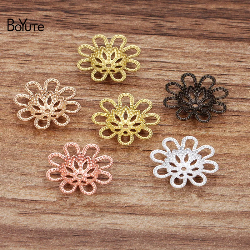 BoYuTe (100 Pieces/Lot) 18MM Metal Brass Filigree Flower Bead Caps Diy Hand Made Jewelry Findings Components | Украшения и
