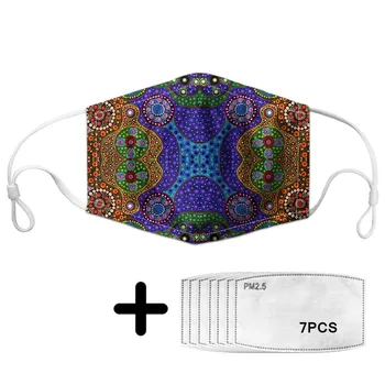 

Mosaic Art Prints Ladies Adjustable Masques Anti Fog Dustproof Reusable Elastic Half Mouth Face Mascherine Uv Protection Mask