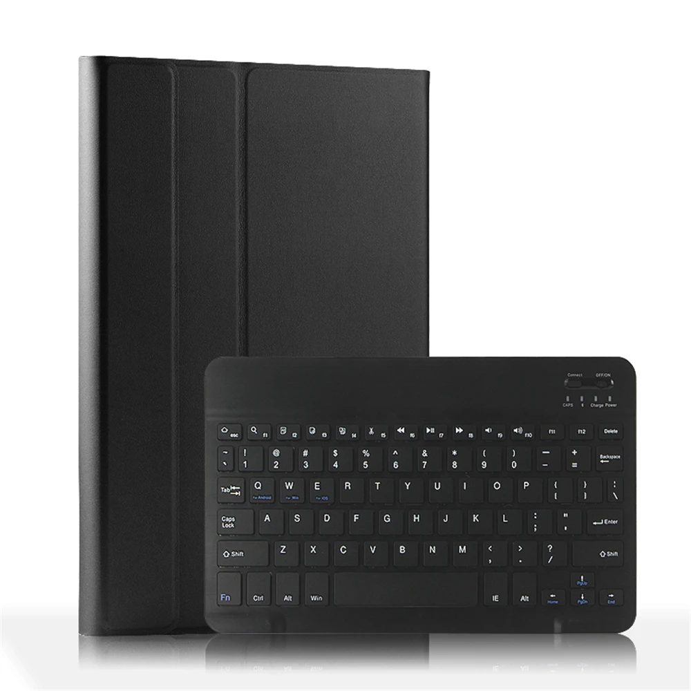 Для huawei MediaPad M5 10,8 дюймов чехол для планшета из искусственной кожи Флип Стенд Blutooth клавиатура чехол для планшета с магнитной абсорбцией - Цвет: Черный
