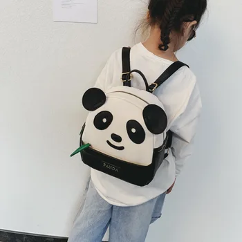 

Kids Cute Style Panda PU Leather Kindergarten School Backpack Shoulder Bag Simple Lovely And Light