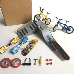 Duas rodas dedo scooter plataforma bmx fingerboard sapatos mini rampa skate dedo placa de skate conjunto bicicleta crianças presentes