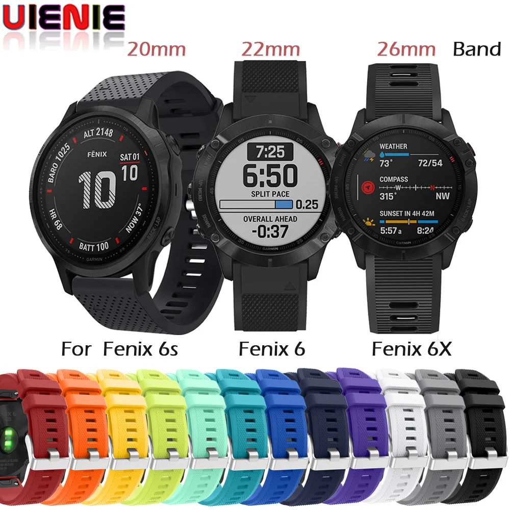 26 22 20 мм ремешок для часов для Garmin Fenix 6X6 6S 5X5 5S 3 3HR S60 gps часы Quick Release силиконовые Easyfit ремешок на запястье