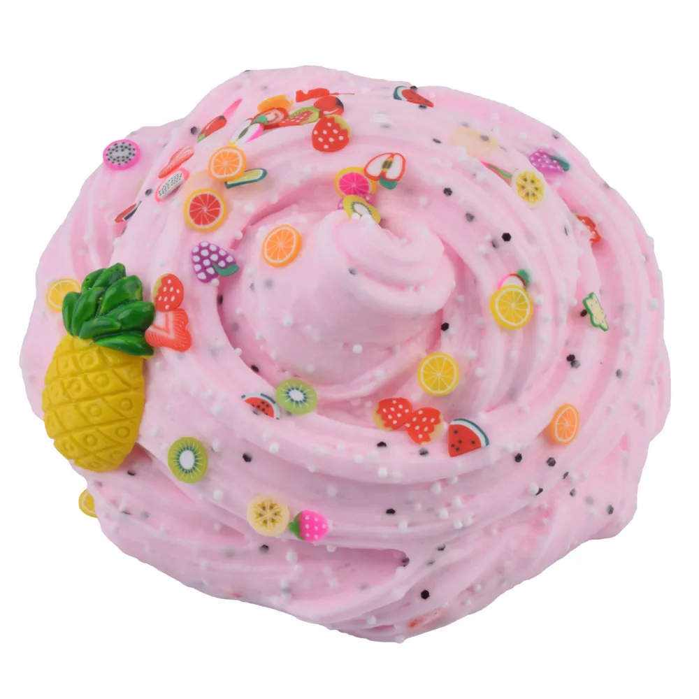 pink Мягкий ароматизированный пушистый ошламованная смесь алеврита и глины Floam Sludge ананас Подвески Игрушки для детей облако цветной Пластилин игрушка для снятия стресса W814 - Цвет: pink