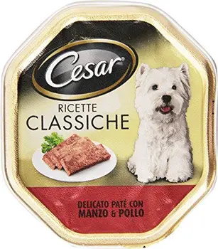 

Cesar - Ricette Classiche, Alimento completo per cani adulti, Delicato Paté con Manzo e Pollo - 150 g