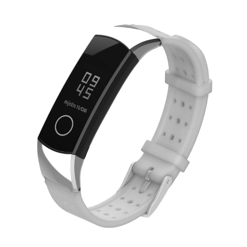 Mijobs силиконовый спортивный honor Band 4 ремешок для huawei honor Band 4 браслет correa honor band 4 - Цвет: Gray