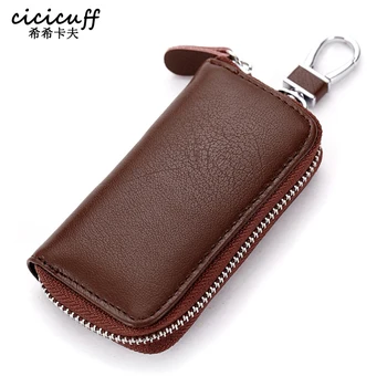 

Hot Sale Split Leather Male Key Wallet Organizer Bag Women Housekeeper Keys Chain For Men Zipper Case Male Business Key Bag