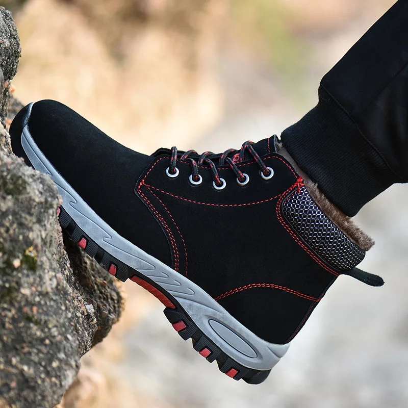Men Indestructible Shoes Cow Leather Ankle Boots High Top Steel Toe Cap Lightweight Walking Hike Work Safety Shoes 42 H8e5de7d01b8049beab673526606b498cn