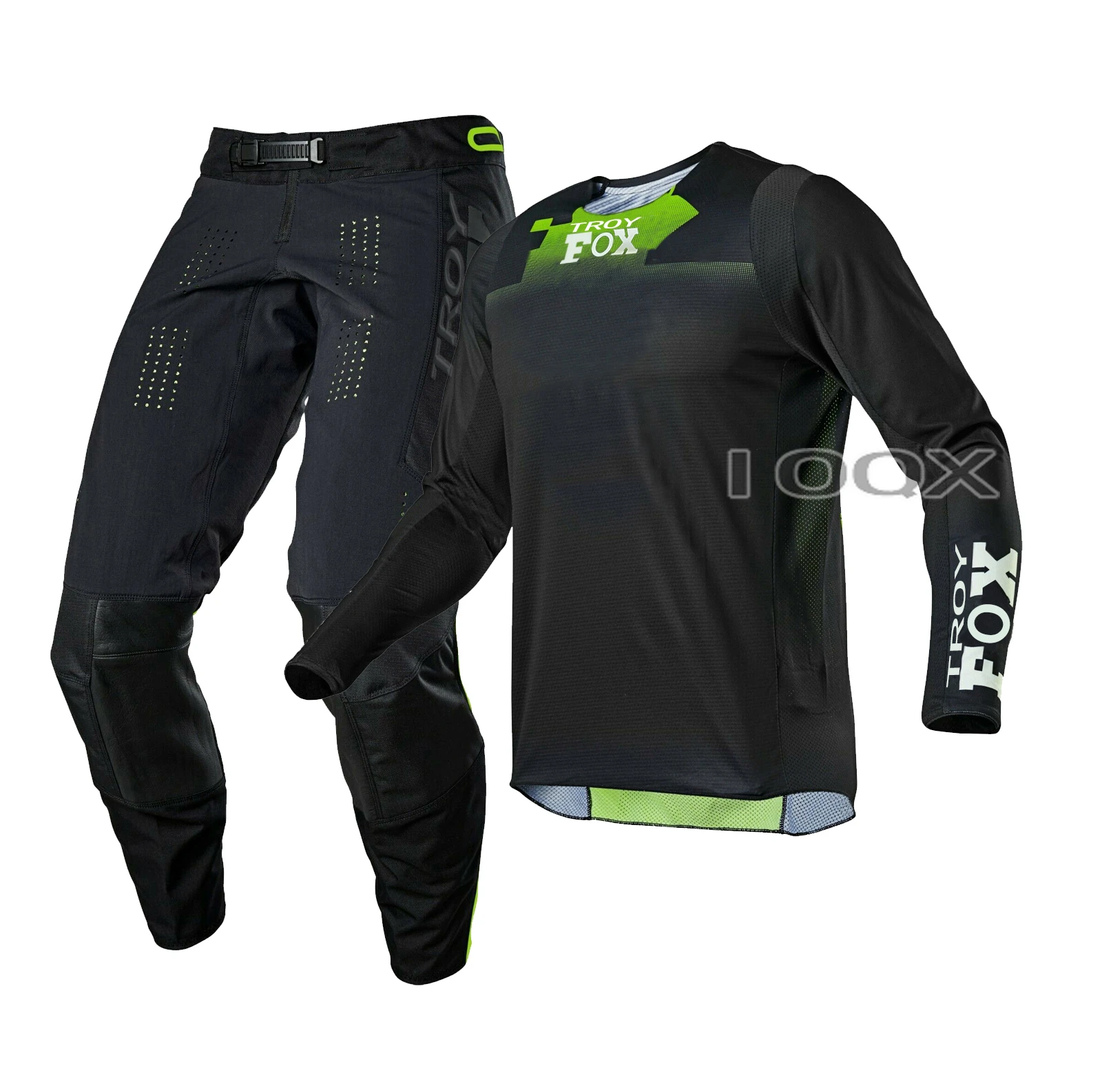 Jersey y pantalones de carreras para Motocross, conjunto de equipo todoterreno, para bicicleta de montaña, color negro/verde, Troya Fox Pro circuito 360 ATV|Combinaciones| - AliExpress