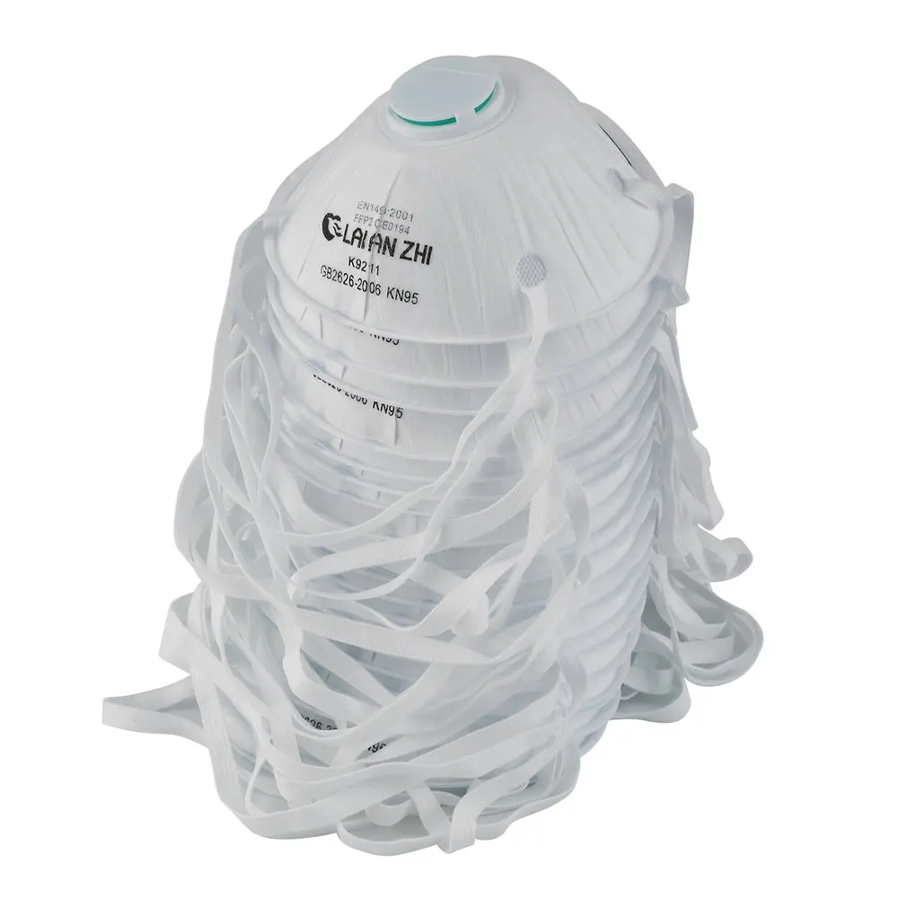 

FFP2 Protective Mask Cup With Breathing Valve Anti-Dust FFP2 FFP3 KN95 Nonwoven Elastic Earloop Salon Mouth Face Masks