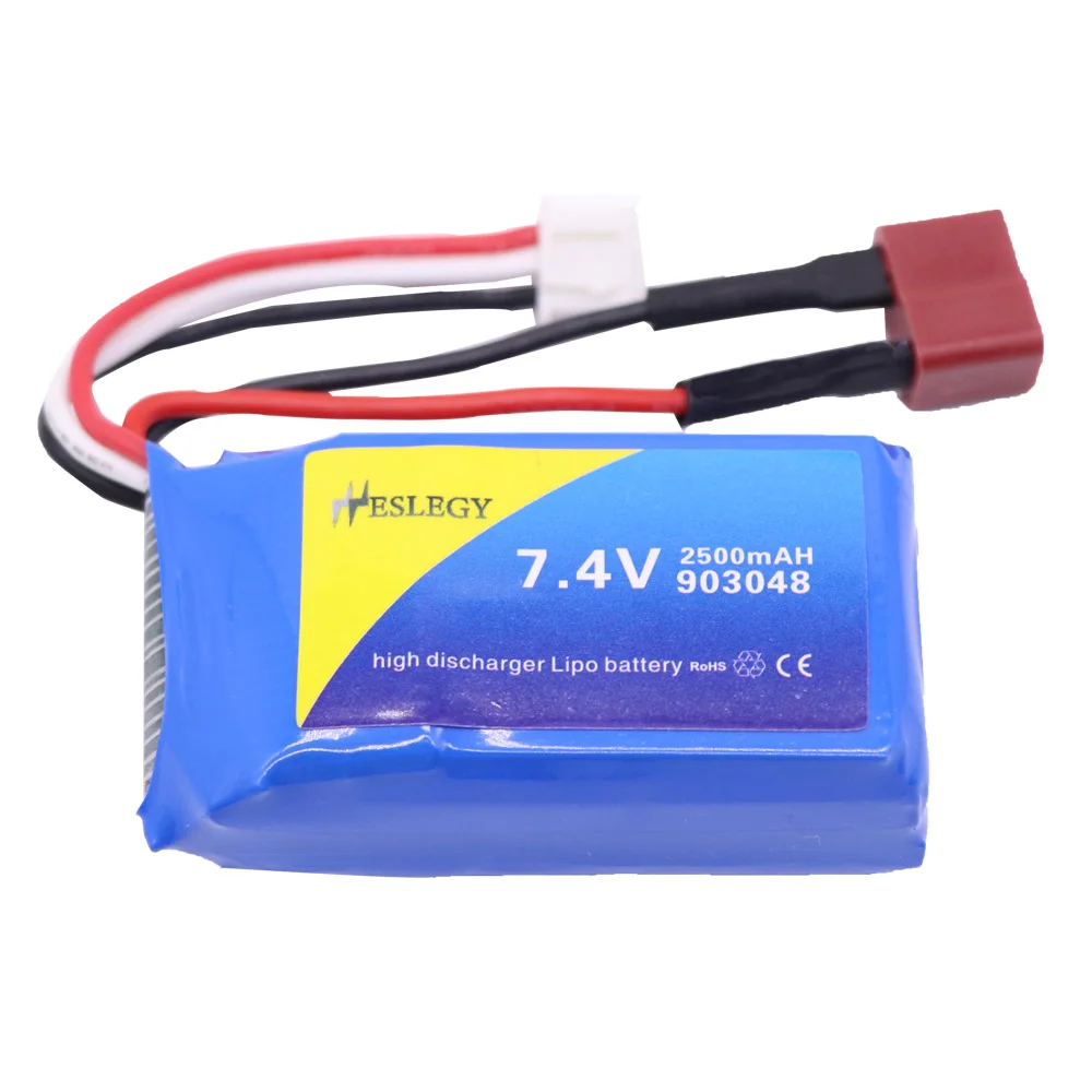 7 4 В 2500 мАч 903048 2S литий полимерный аккумулятор T/JST/SM разъем для Wltoys V353 A949 A959 A969 A979 k929