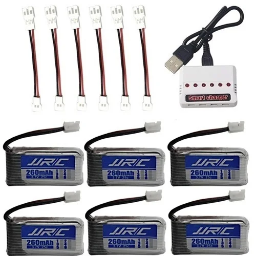 Аккумулятор JJRC H36 3,7 V 260mAh для E010 E011 E012 E013 F36 3,7 v Lipo батарея 6в1 UBS зарядное устройство RC Запчасти для квадрокоптера - Цвет: Светло-желтый