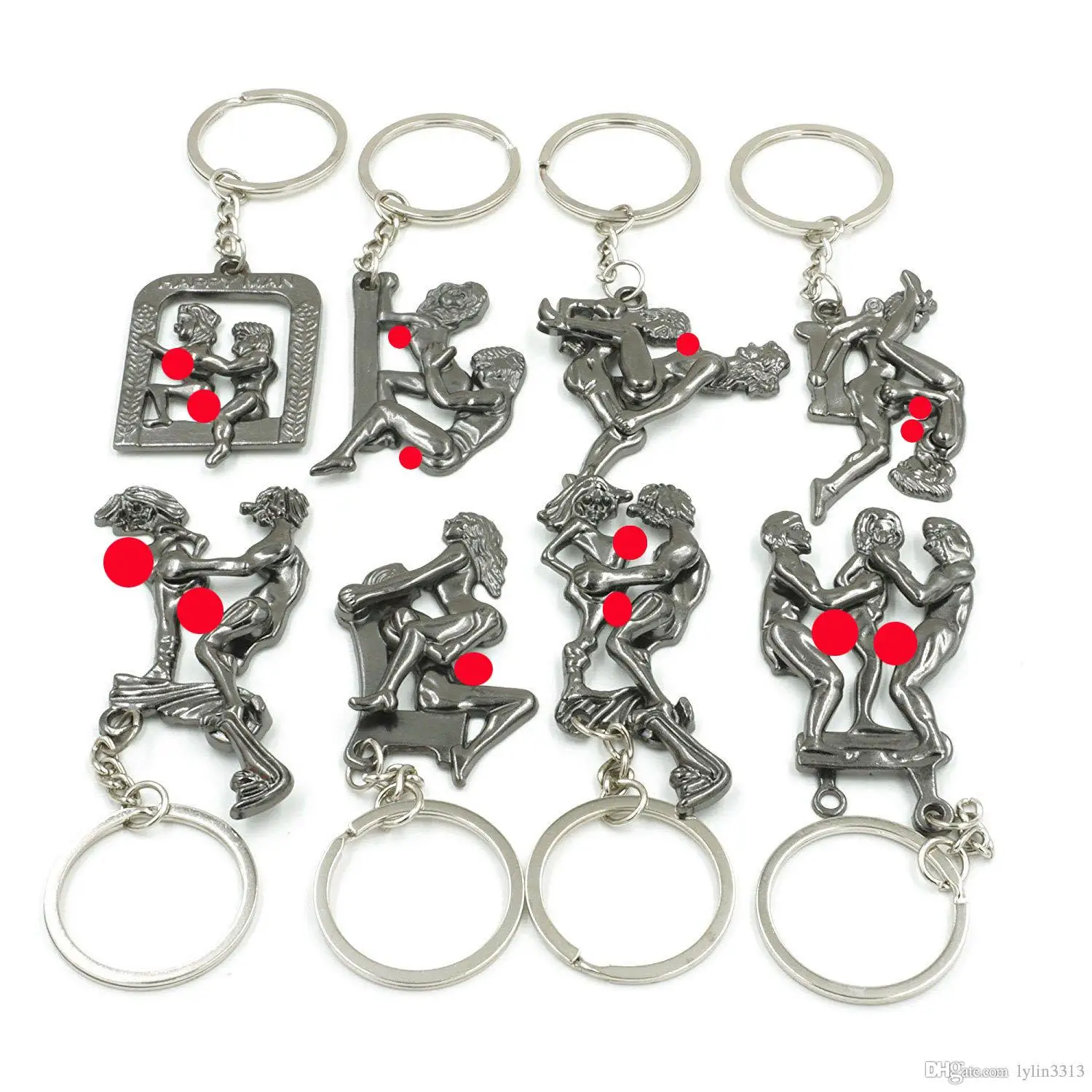 

Novelty Naughty Erotic Sexy Adult Keychain Moveble Keyrings Men and Women Couple Nude Make Love Game Funny Lover Gift 8pcs/set