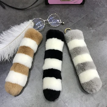 

Navy style cute and furry deer tail pendant Rex rabbit fur tail fur pendant keychain schoolbag backpack pendant