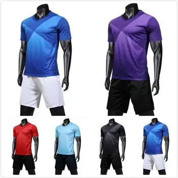 

Customize Football Jersey Shorts Set Quick Dry Professional Design Team Logo Soccer Uniforms Adult Youth Embroidered T-Shirts
