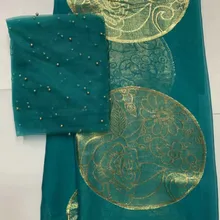 Чистый шелк ткань с mossaic золото африканская ткань Африканская кружевная ткань 2+ 5 ярдов французское кружево с Бисером Дубай кружево для платья ZDL-B3