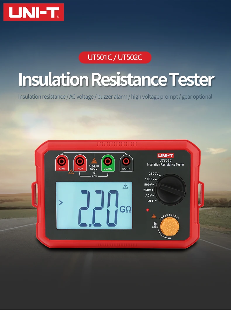 UNIT Megohmeter Megger Digital Insulation Resistance Tester Ohmmeter  5G/20G | eBay