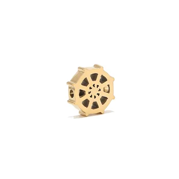 

2pcs Stainless Steel Gold Tiny Wheel Charms Pendants for DIY Jewelry Making Findings