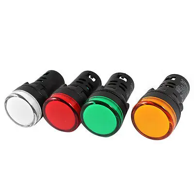

4Pcs AC380V LED Power Indicator Pilot Signal Light Lamp 22mm Panel Mount
