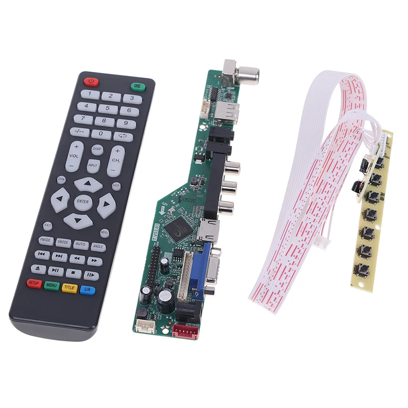 best tv antenna T.V53.03 Universal LCD TV Controller Driver Board V53 Analog TV TV/AV/PC/HDMI-compatible/USB Media Motherboard free sat box