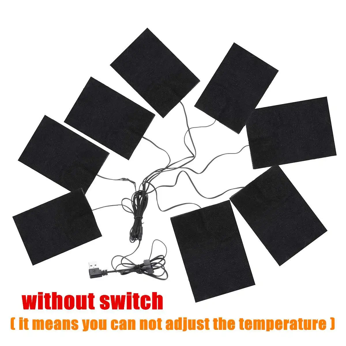 Without Switch 8 в 1 грелки Электрические USB куртки одежда грелки углеродного волокна жилет нагреватель открытый зимний теплый Регулируемый характер 5 В - Цвет: Without Switch