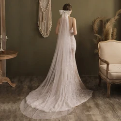 Bridal Veil with Comb Dot Tulle Veils with Bow Wedding Hair Accessories for Brides 1 Tier Cathedral Sheer Chapel Veil