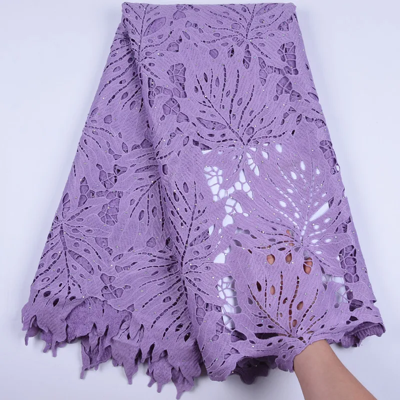 

2019 5Yards Water Soluble Lace Bridal Sew Wtih Eyelet Nigerian Cord Lace Fabric Awesome African Guipure Cord Lace Fabric A1714