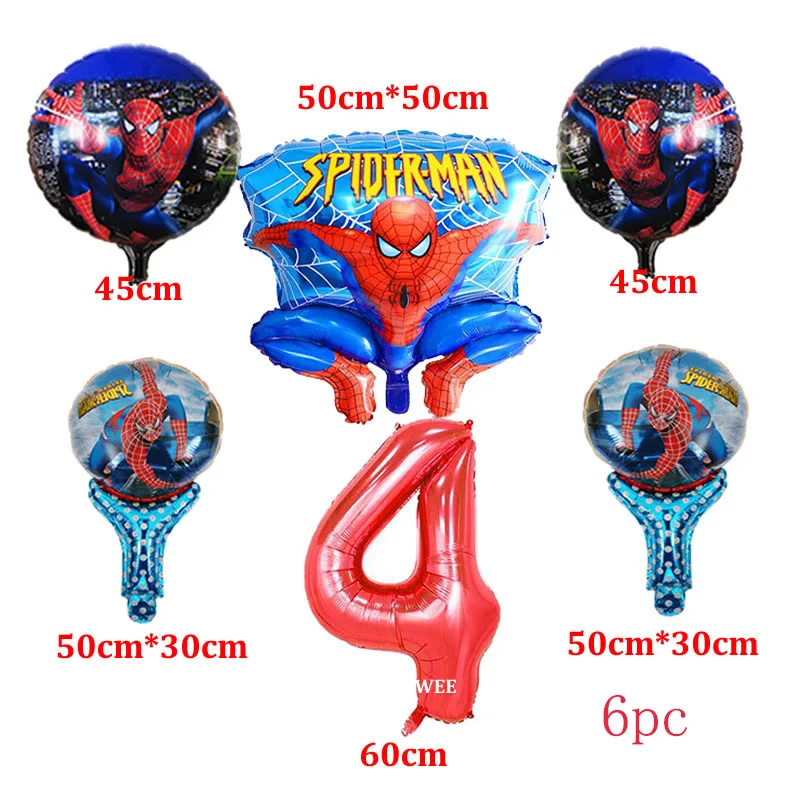 108 см* 180 см вечерние скатерти с человеком-пауком для детей, одноразовые скатерти для украшения дня рождения супергероев - Цвет: 6pc Balloons