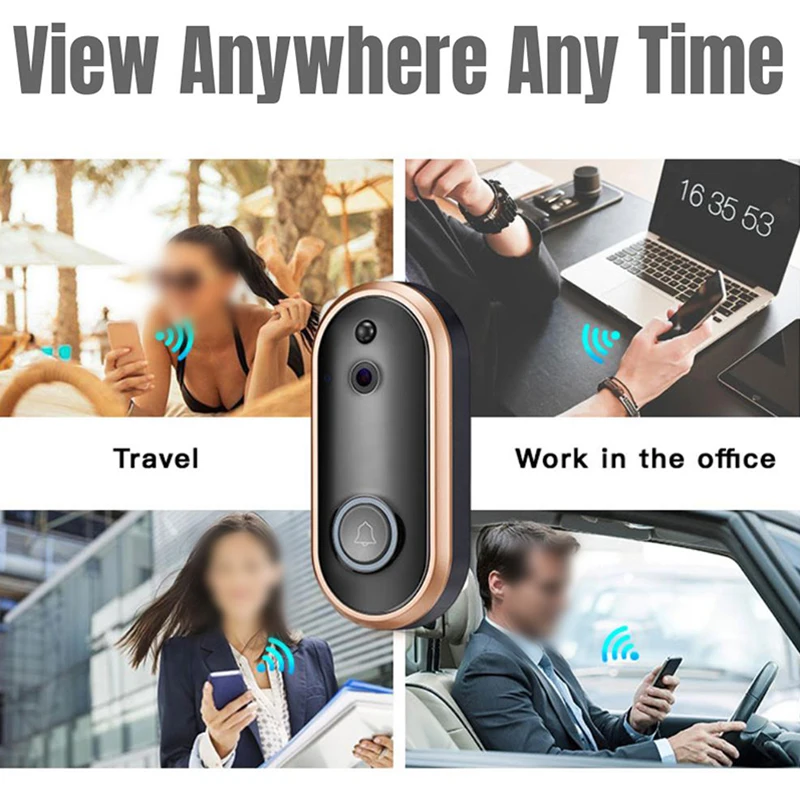 

1080P WiFi Smart Doorbell Camera Video Intercom Chimes Wireless Security Kits