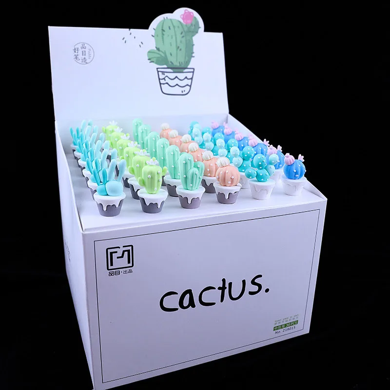 

36 pcs/lot Kawaii Cactus Succulents Gel Pen Cute 0.5 mm black ink Signature Pens Office School Supplies Stationery gift