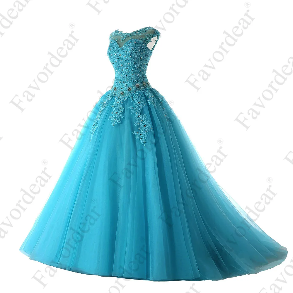 BLF-56-blue Favordear Пышное милое платье с бисером 16 Vestidos De 15 Anos с коротким рукавом серое бордовое бальное платье вечерние платья - Цвет: BLF-56-blue