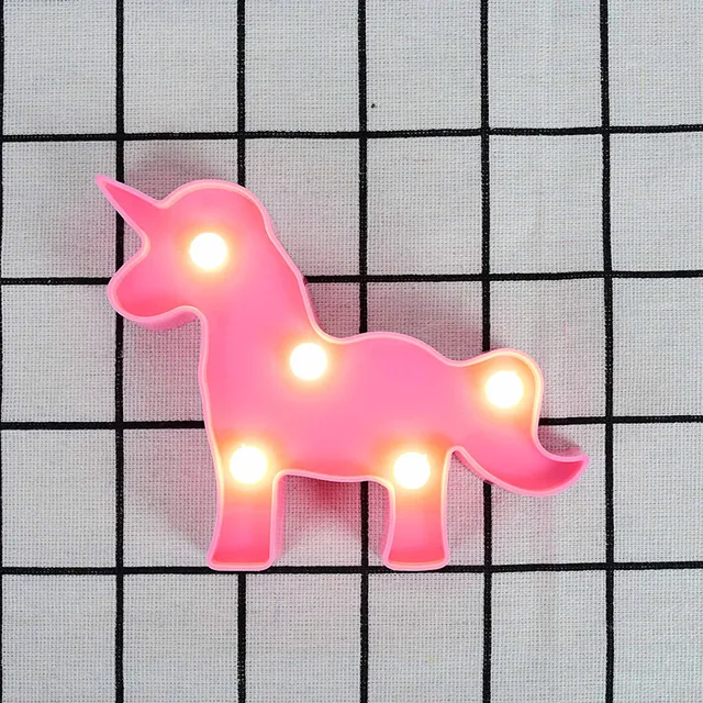 Cartoon Night Lights Flamingo Unicorn Cloud Cactus Pinapple Star Shape LED Table Lamp for Children's Bedroom Lighting Decoration A05