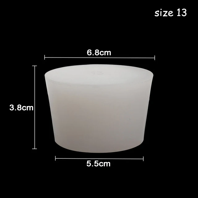 2 шт./лот, Силиконовая пробка без отверстия, пищевая резиновая пробка для брожения, баррель, воздушный клапан для пивоварения, для домашнего пивоварения - Цвет: size 13
