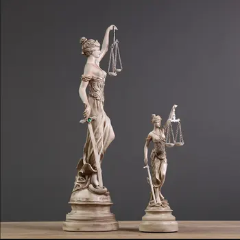 

Creative Greek Goddess Themis Statue Sculpture Home Decoration Accessories Resin Figurines Crafts Showcase Ornaments Sward Lady