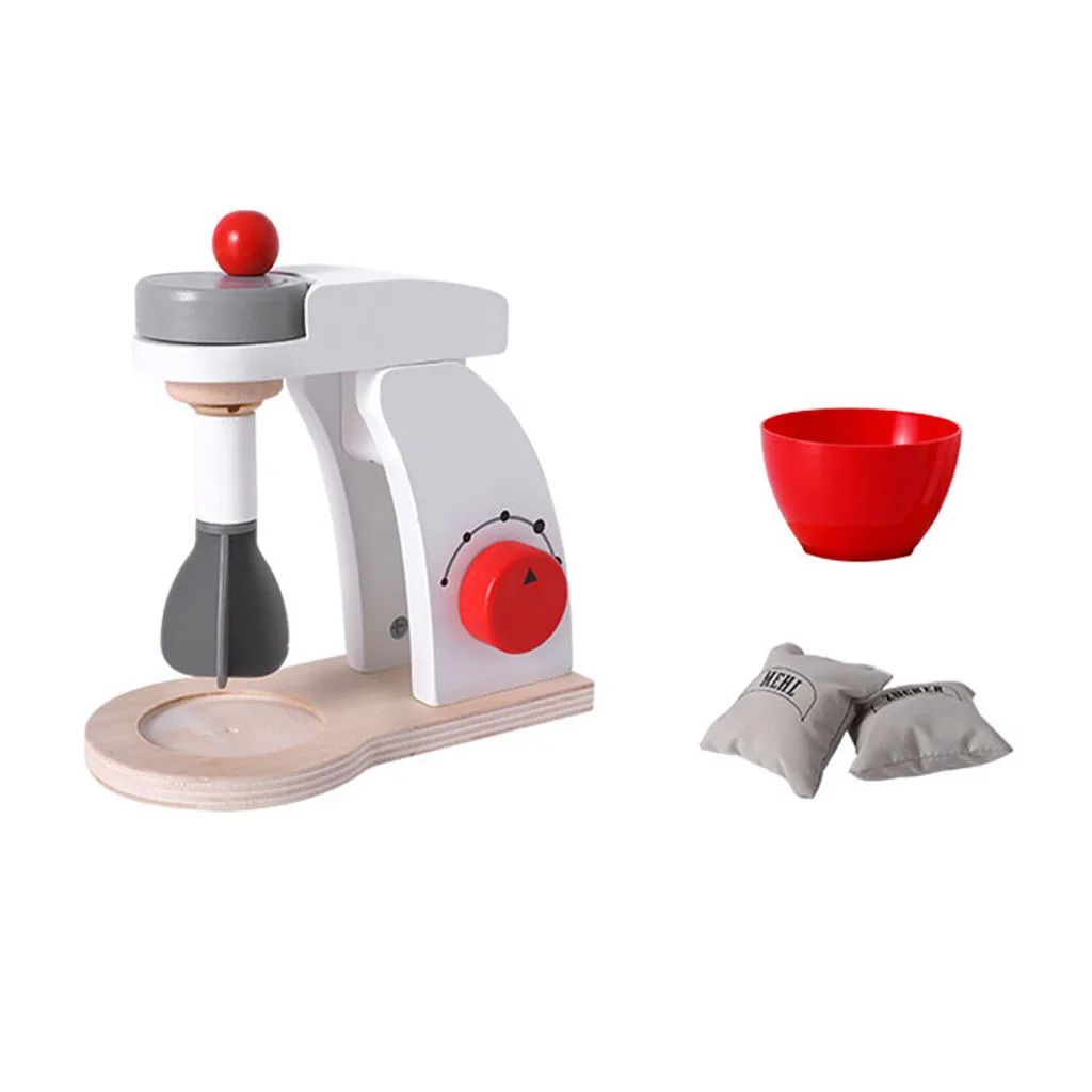 Toys For Children Play House Wooden Kitchen Toy Set Pretend Play Simulation Bread Coffee Mixer Machine Kit Game Role Toy - Цвет: C Mixer Machine